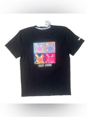 Sz M Bkys Lucky Charm Pop Bunny Graphic Tee - Black